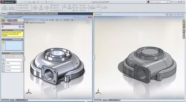 Chia Sẻ mô hình 3D với công cụ Defeature trong SolidWorks